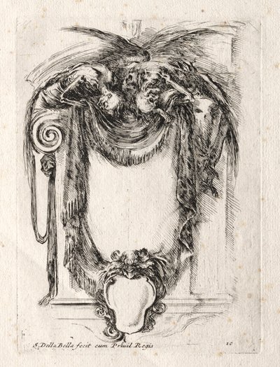 Nieuw model voor een cartouche door Stefano della Bella