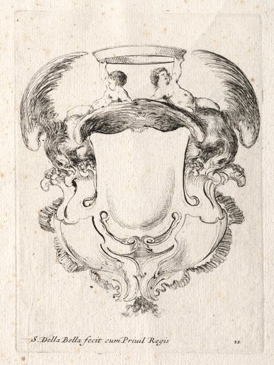 Nieuw model voor een cartouche, 1647 door Stefano della Bella