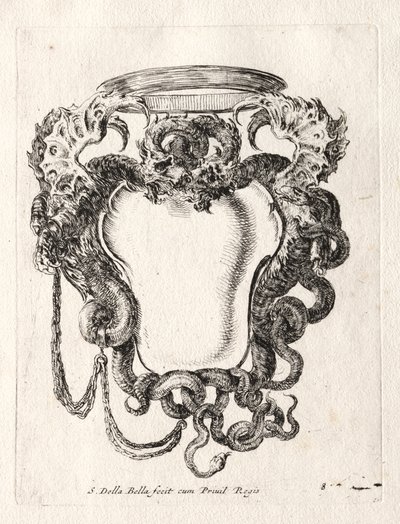 Nieuw Model voor een Cartouche, 1647 door Stefano della Bella