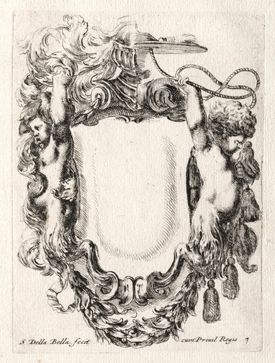 Nieuw model voor een cartouche, 1647 door Stefano della Bella