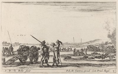 Officier die Bevelen Geeft aan een Wachtpost, ca. 1641 door Stefano della Bella