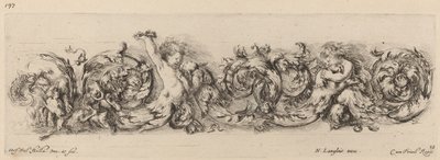 Ornamentale fries met kinderen en honden, waarschijnlijk 1648 door Stefano della Bella