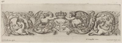 Ornamentale fries met letter L Louis XIV, waarschijnlijk 1648 door Stefano della Bella