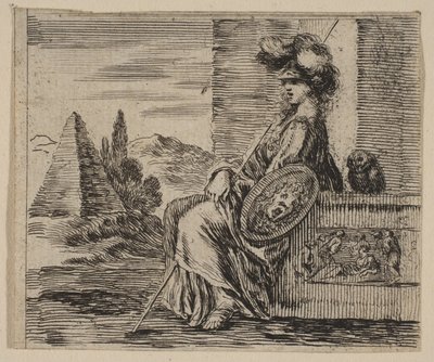 Pallas, uit Spel van Mythologie Jeu de la Mythologie, 1644 door Stefano della Bella