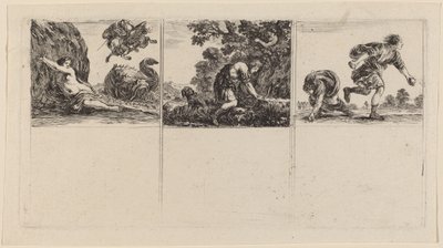 Perseus en Andromeda, Cephalus en Procris, Hippomene en Atalantus, 1644 door Stefano della Bella