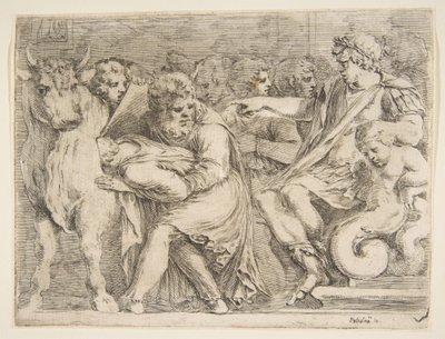 Phalaris Laat Perillus in de Bronzen Stier Werpen, 17e eeuw door Stefano della Bella
