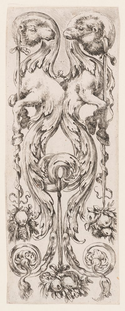 Plaat, uit Ornamenti o Grottesche (Ornamenten of Grotesken) door Stefano della Bella