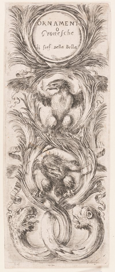 Plaat, uit de serie Ornamenti o grottesche door Stefano della Bella