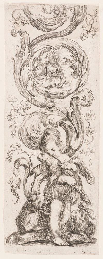 Plaat, uit de serie Ornamenti o grottesche (Ornamenten of grotesken) door Stefano della Bella