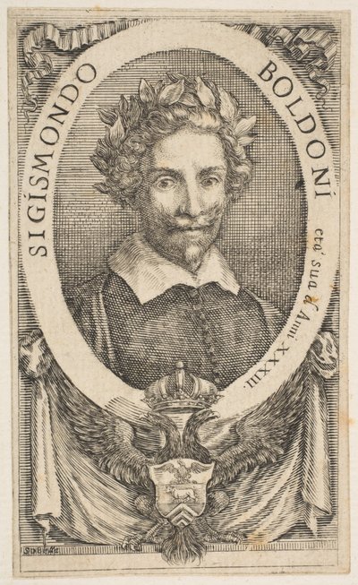 Portret van de dichter Sigismond Boldoni, 1656 door Stefano della Bella