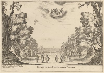 Prima Scena Representanta Firenza, 1637 door Stefano della Bella