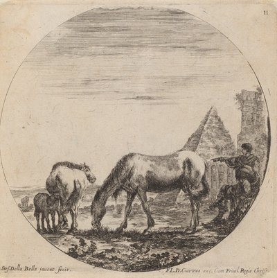 Piramide van Caius Cestius, 1646 door Stefano della Bella