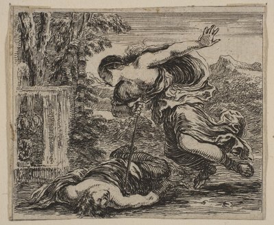 Pyramus en Thisbe, uit Spel van Mythologie Jeu de la Mythologie door Stefano della Bella