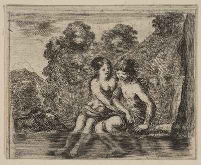 Salmacis en Hermafrodiet, uit Spel van Mythologie Jeu de la Mythologie, 1644 door Stefano della Bella