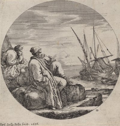 Haven met twee Turkse kooplieden door Stefano della Bella