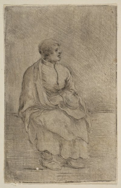 Zittende Geestelijke, ca. 1662 door Stefano della Bella