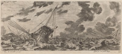 Schip in Storm door Stefano della Bella