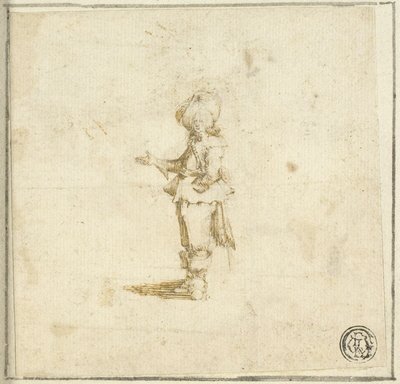 Staande Cavalier, Wijzend met Rechterhand door Stefano della Bella