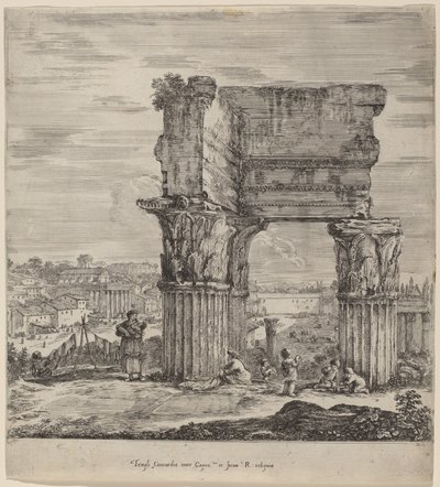 Tempel van Concord en Romeins Forum door Stefano della Bella