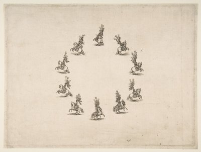 Tien ruiters die een cirkel vormen, 1652 door Stefano della Bella