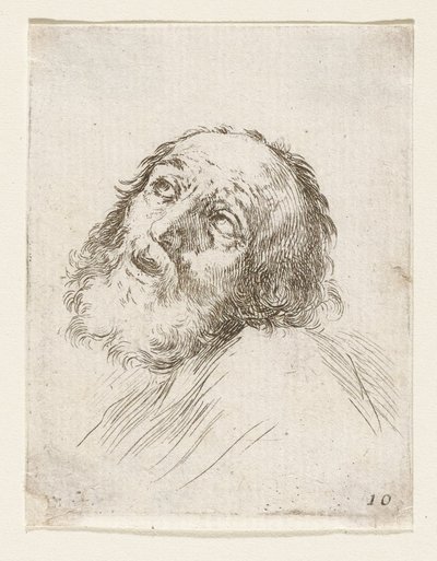 Hoofd van de berouwvolle Sint-Petrus door Stefano della Bella