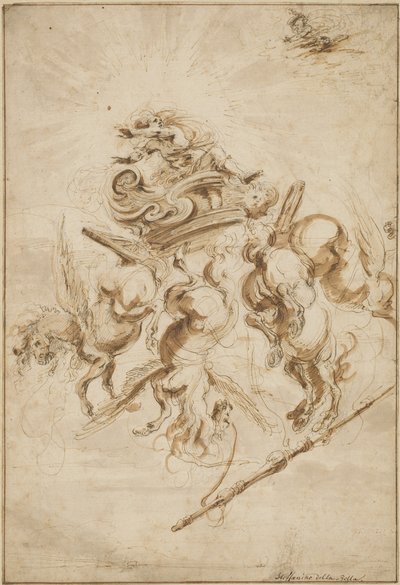 De val van Phaeton, ca. 1655 door Stefano della Bella
