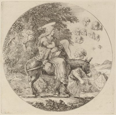 De vlucht naar Egypte, waarschijnlijk 1662 door Stefano della Bella