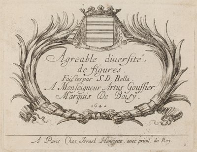Titelpagina voor "Agreable diversite de figures" door Stefano della Bella