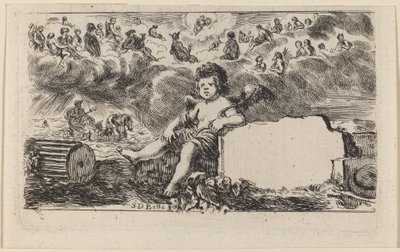 Titelpagina voor Jeu des Mythologie, 1644 door Stefano della Bella