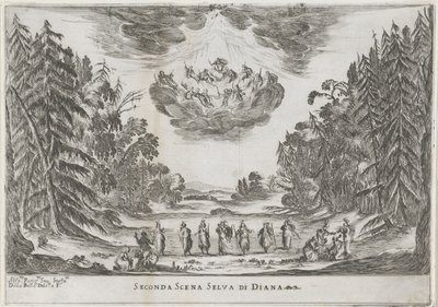 Tweede scène: het bos van Diana door Stefano della Bella