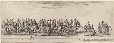 Twintig Pages en Vijf Turkse Paarden, 1633 door Stefano della Bella
