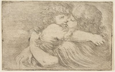 Twee Kinderen Omhelzen Elkaar, ca. 1662 door Stefano della Bella
