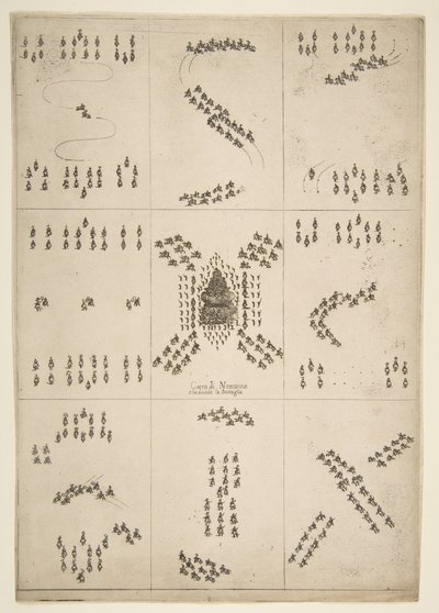 Verschillende figuren van paardenballet, 1652 door Stefano della Bella