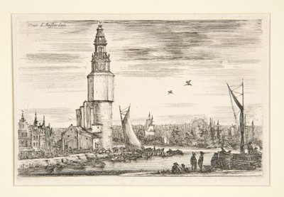Gezicht op Amsterdam, uit de serie Gezichten op zeehavens door Stefano della Bella