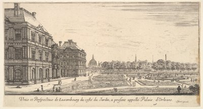 Uitzicht op Luxemburg vanaf de tuinzijde van het Palais d