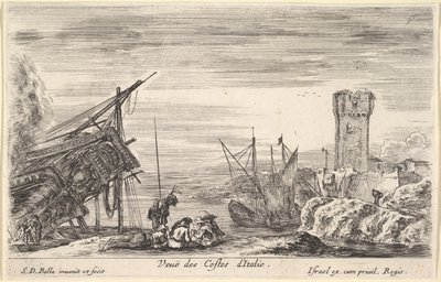 Uitzicht op de kust van Italië Veue des Costes d