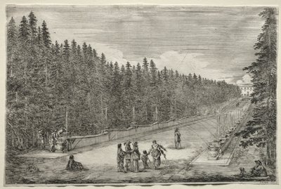 Zichten van de Villa van Pratolino: De Promenade van de Fonteinen door Stefano della Bella