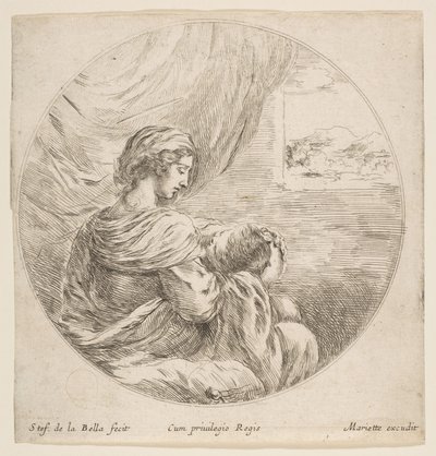 Maagd die het Christuskind Voedt door Stefano della Bella