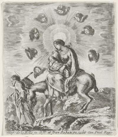 Vlucht naar Egypte door Stefano della Bella