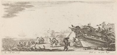 Winderige Haven, 1644 door Stefano della Bella