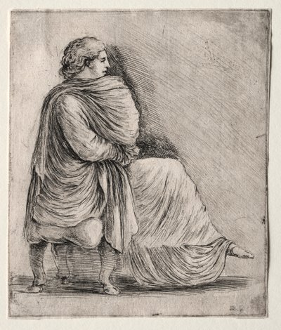 Vrouw Zittend op een Kruk door Stefano della Bella