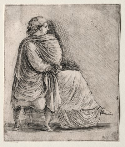 Zittende Vrouw op een Kruk, c. 1620s-1630s door Stefano della Bella