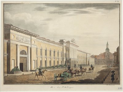 Uitzicht op het Nieuwe Arsenaal aan Liteyny Avenue door Stepan Philippovich Galaktionov