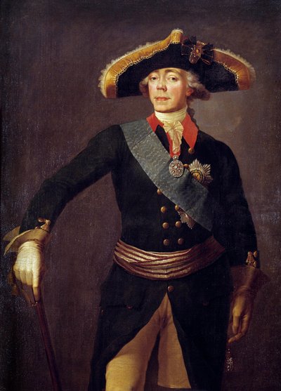 Portret van Paul I (1754-1801) Keizer van Rusland door Stepan Semenovich Shchukin