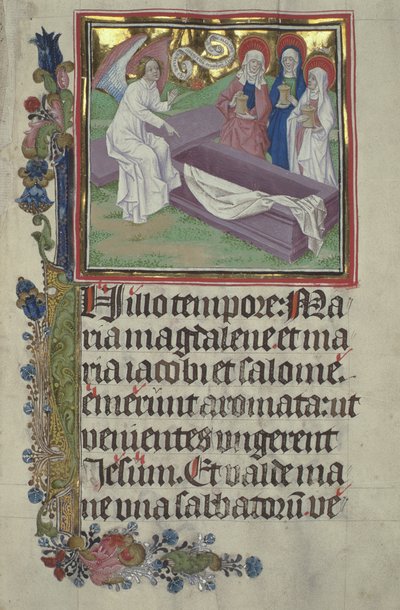 Ms. Czart. 3017 IV, fol.9r De Heilige Vrouwen bij het Graf van Christus door Stephan Lochner