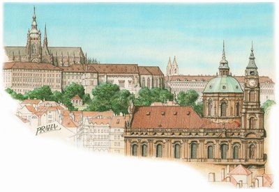 Een uitzicht op Praag, ca. 1900-2023 door Stephen Conlin