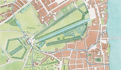 Loop van de rivier Tyburn, Westminster in 1747 door Stephen Conlin