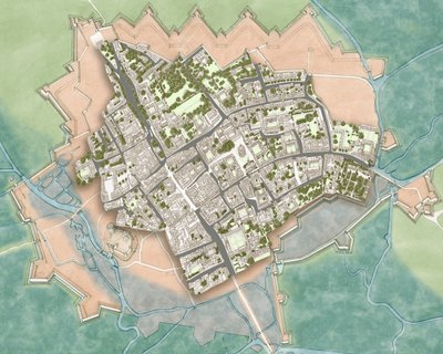 Modern Oxford over de Burgeroorlog Verdedigingen, c.1644-1646 door Stephen Conlin