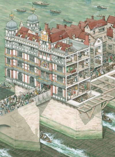 Nonsuch House op de oude London Bridge door Stephen Conlin