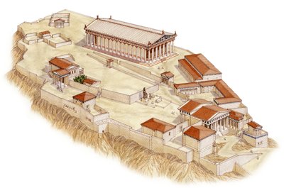 De Akropolis, Athene, c.421BC-380BC door Stephen Conlin